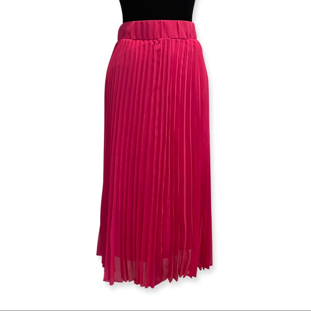 Lane Bryant Hot Pink Pleated Skirt